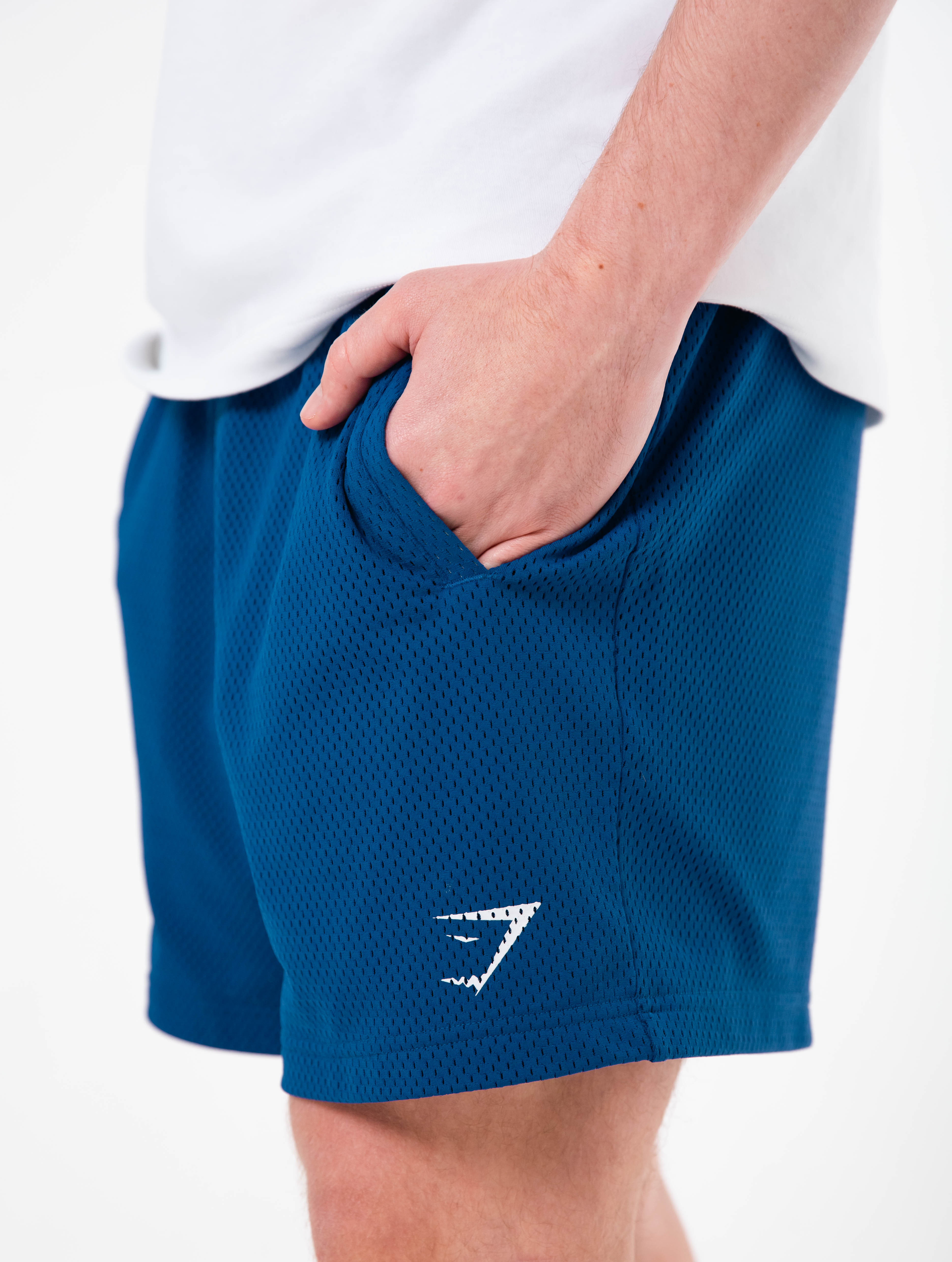 Gymshark Blue Lifting Mesh 7" Shorts