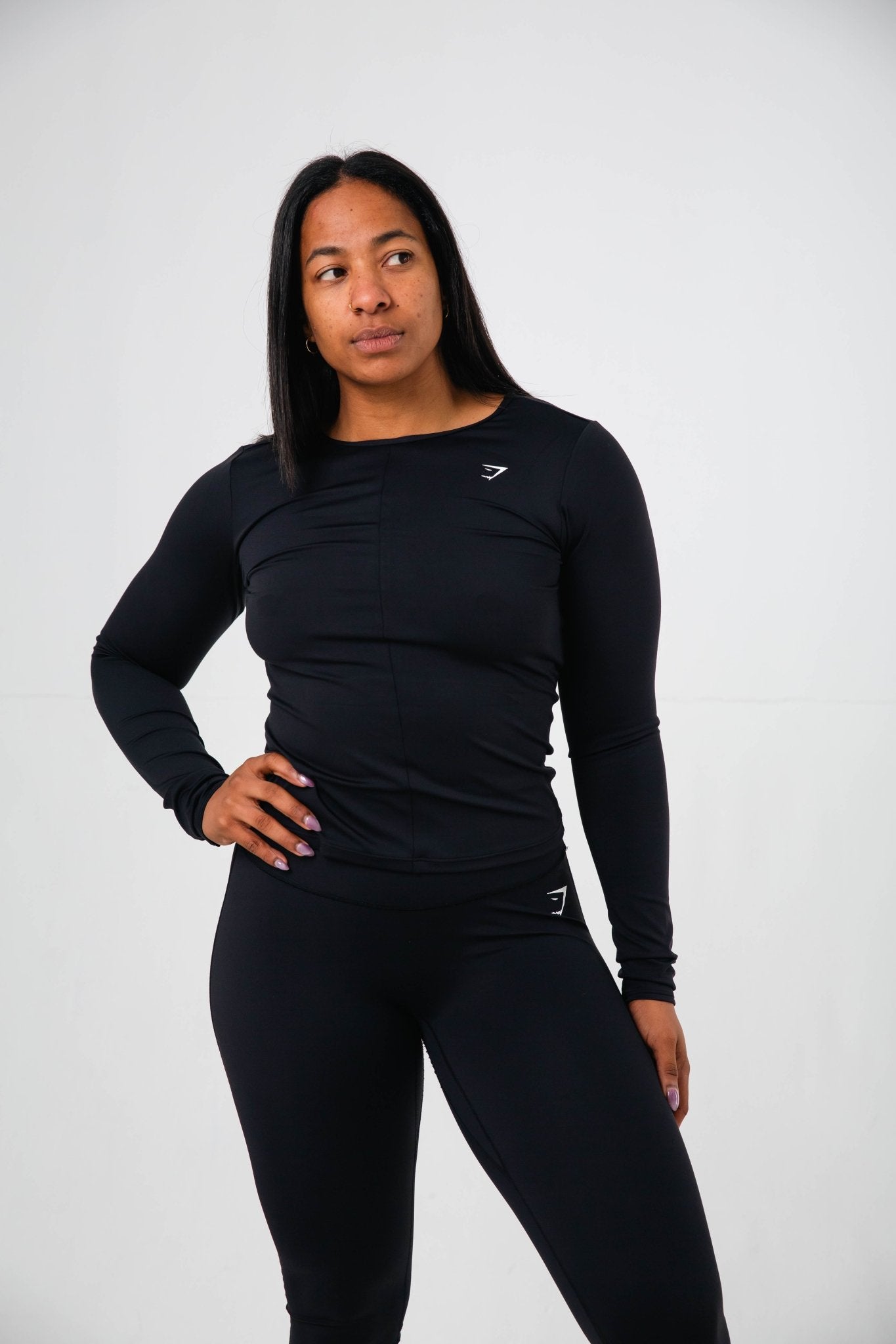 Gymshark Black Everyday Open Back Long Sleeve Top - GYM THREADS