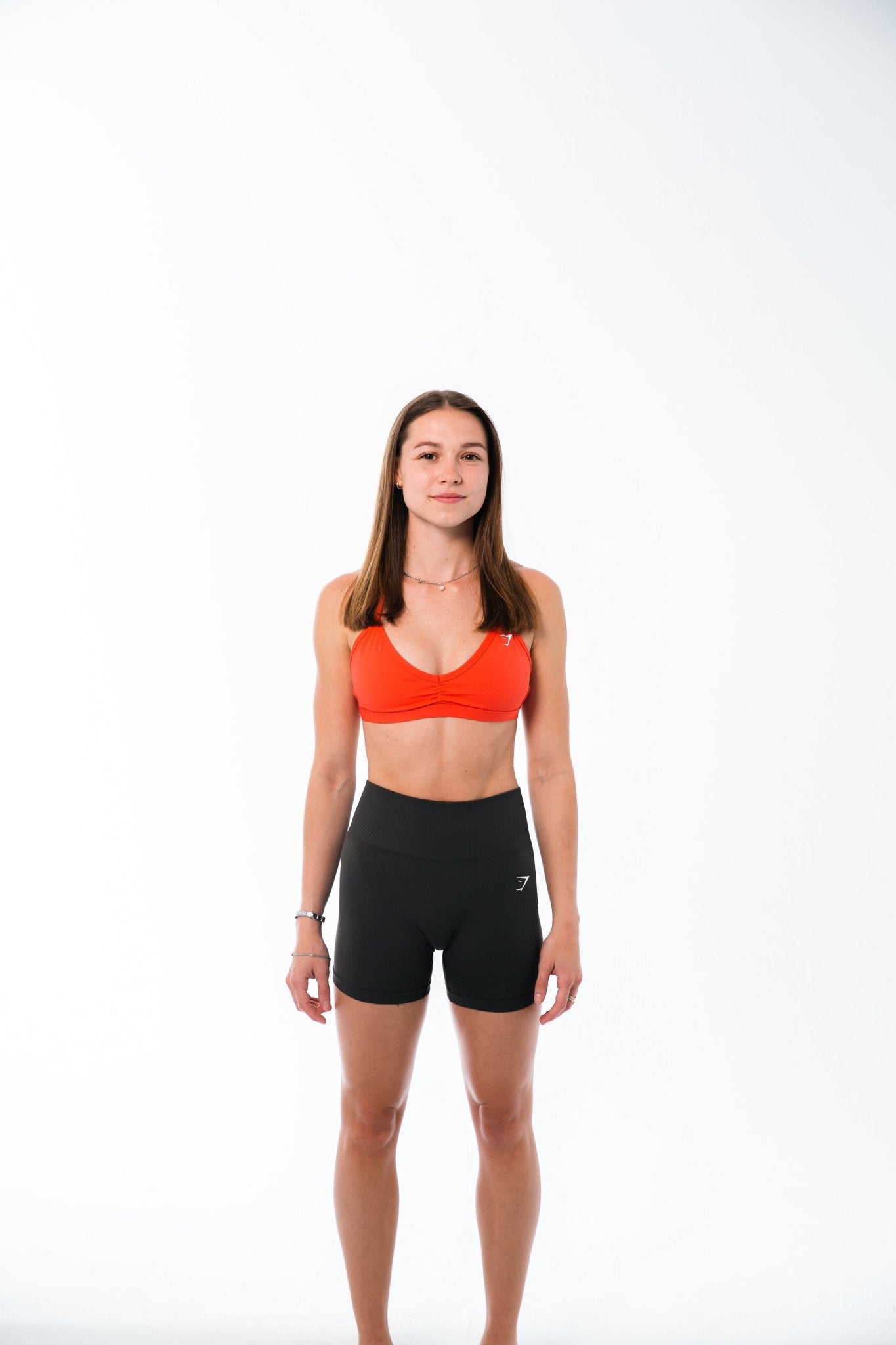 Gymshark Coral Red Minimal Sports Bra - GYM THREADS