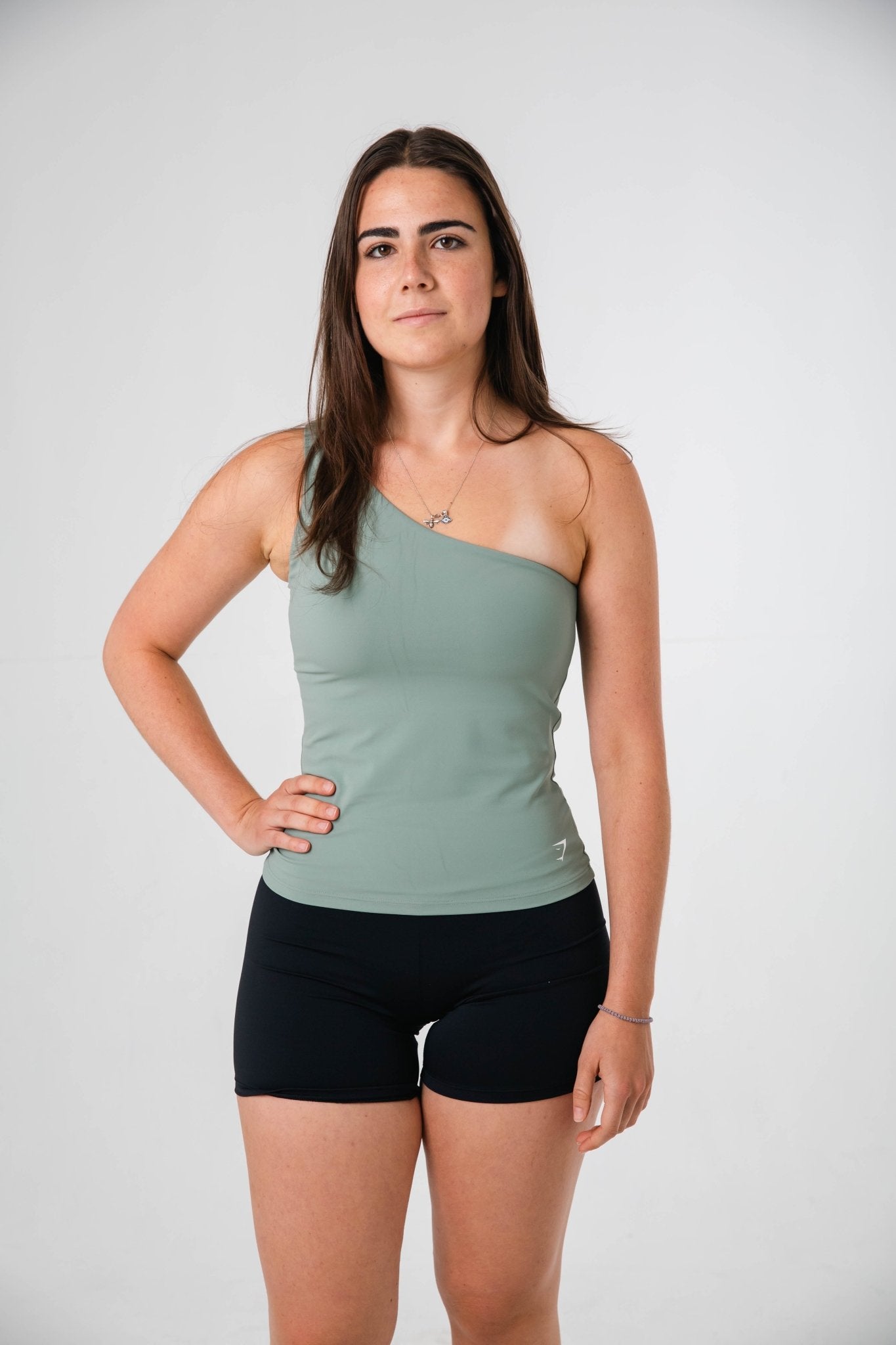 Gymshark Green Asymmetric Shelf Tank - GYM THREADS