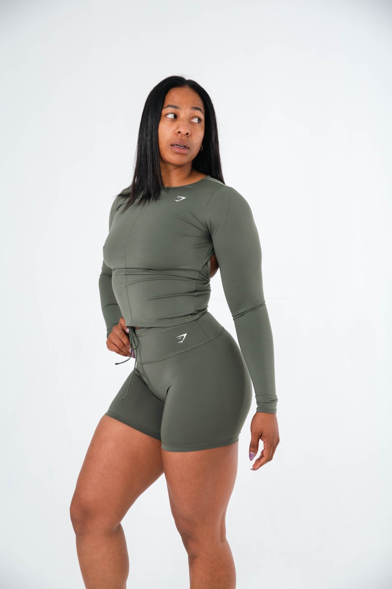 Gymshark Green Everyday Open Back Long Sleeve Top - GYM THREADS