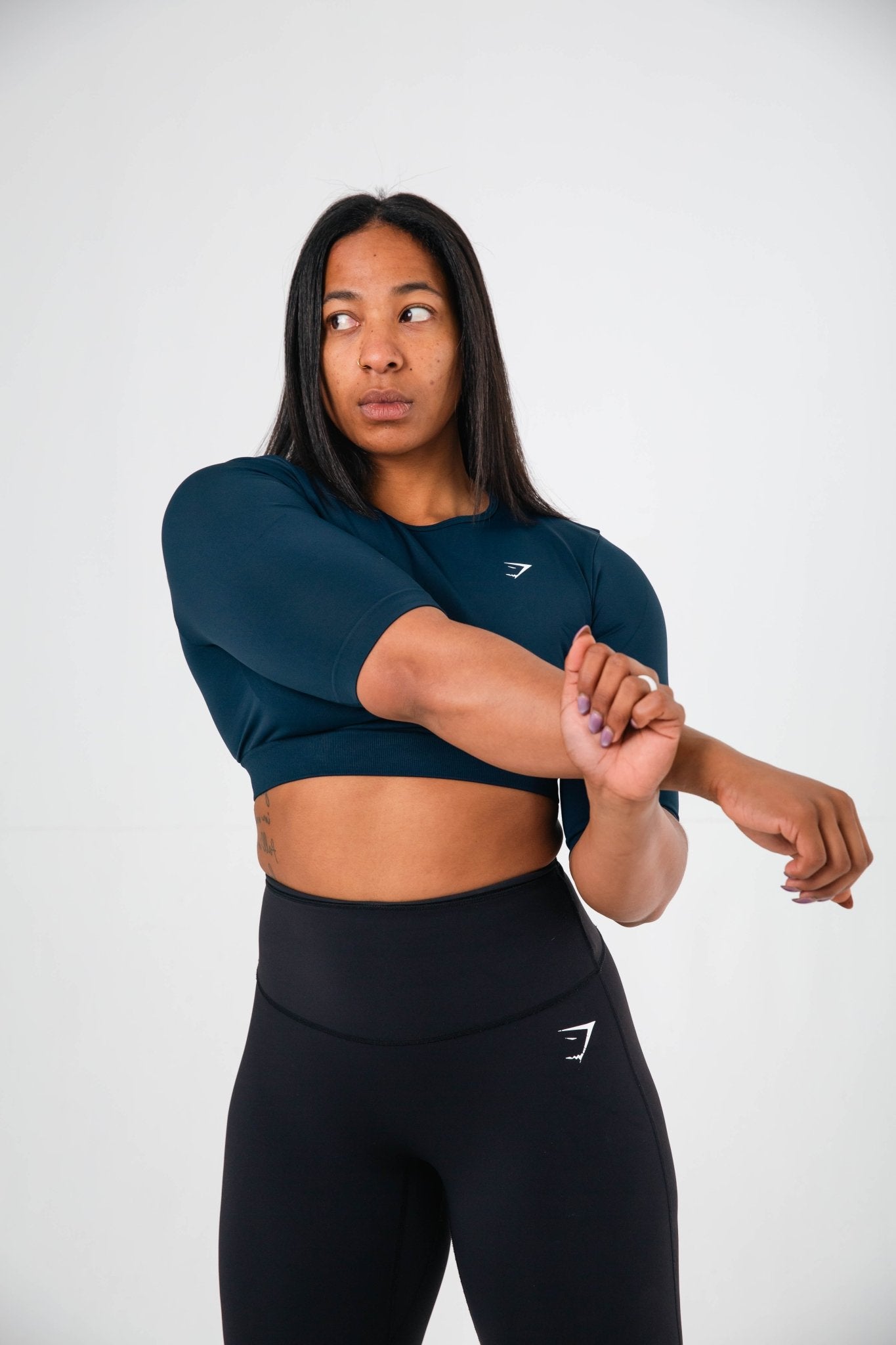 Gymshark Navy Everyday Seamless Crop Top - GYM THREADS