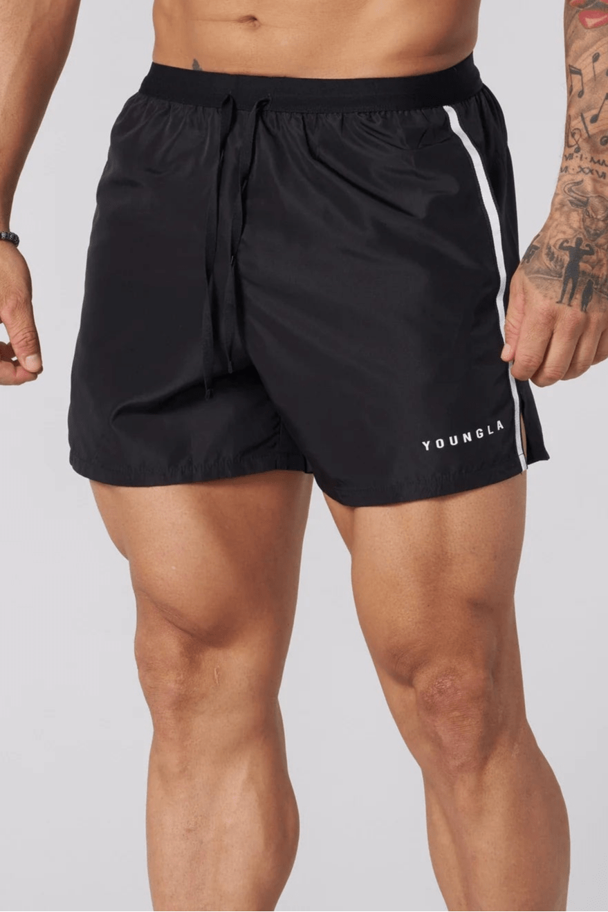 YoungLA Ultra Running Shorts Black - GYM THREADS