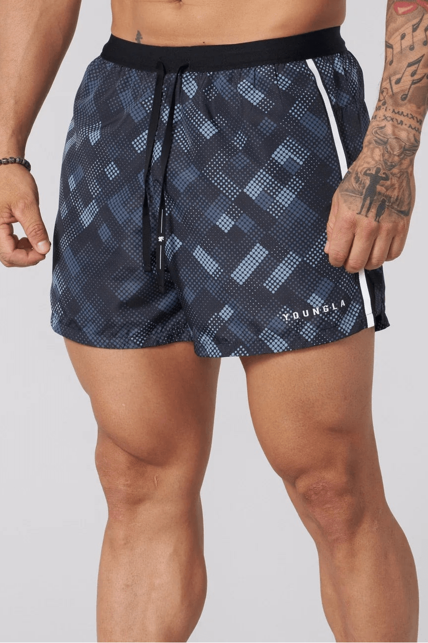 YoungLA Ultra Running Shorts Black Pixels - GYM THREADS