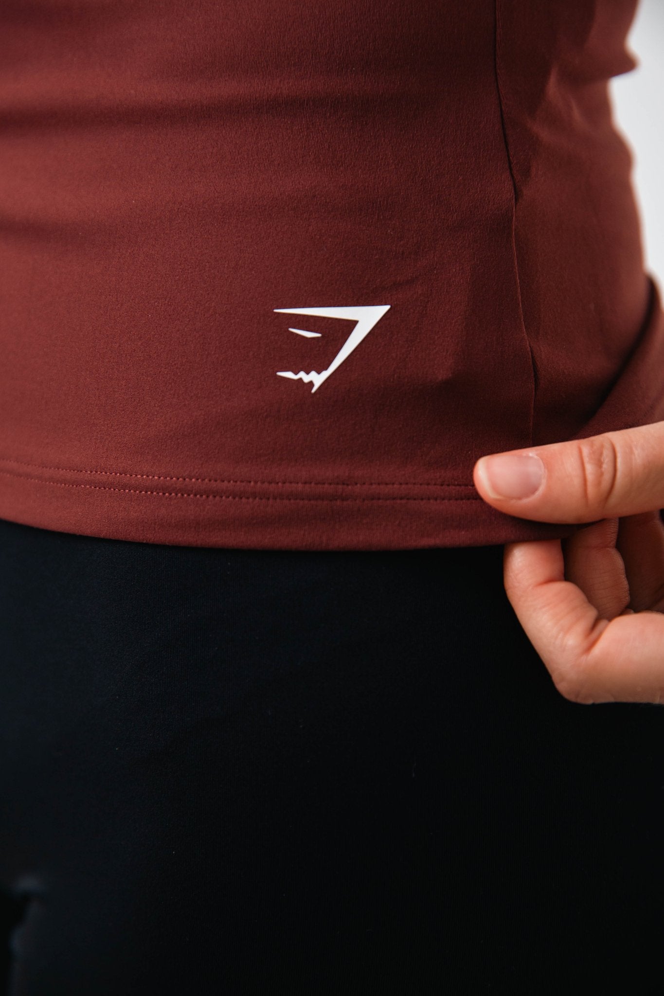 Gymshark Burgundy Brown Asymmetric Shelf Tank - GYM THREADS