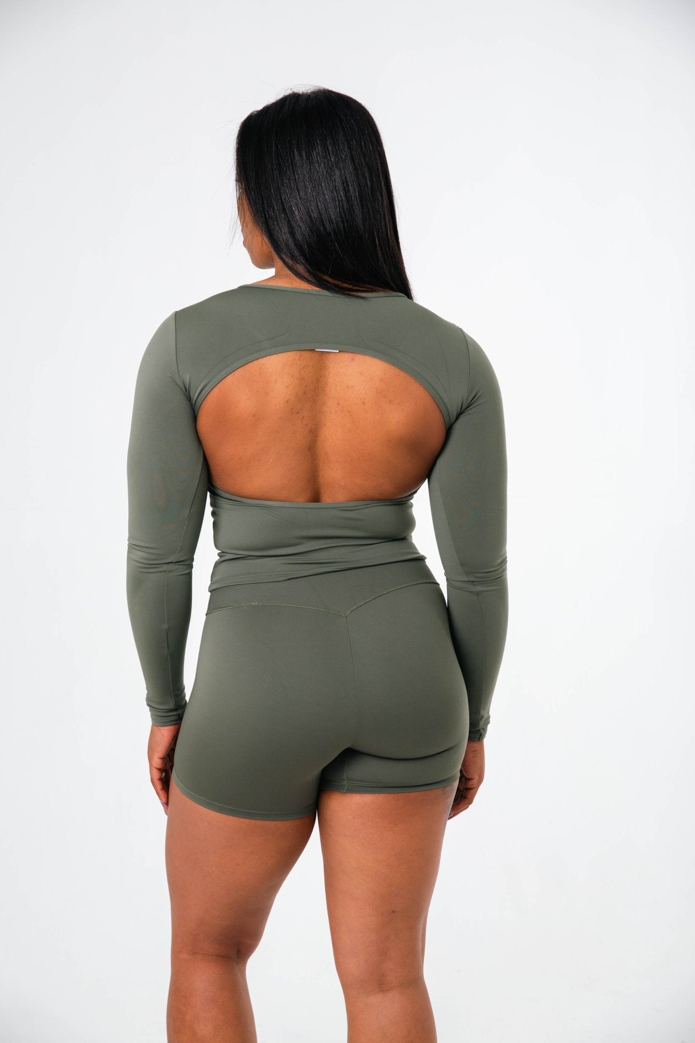 Gymshark Green Everyday Open Back Long Sleeve Top - GYM THREADS