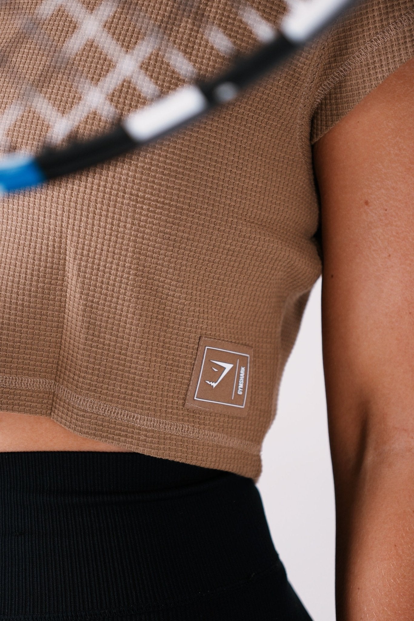 Gymshark Light Brown Pause Crop Top - GYM THREADS