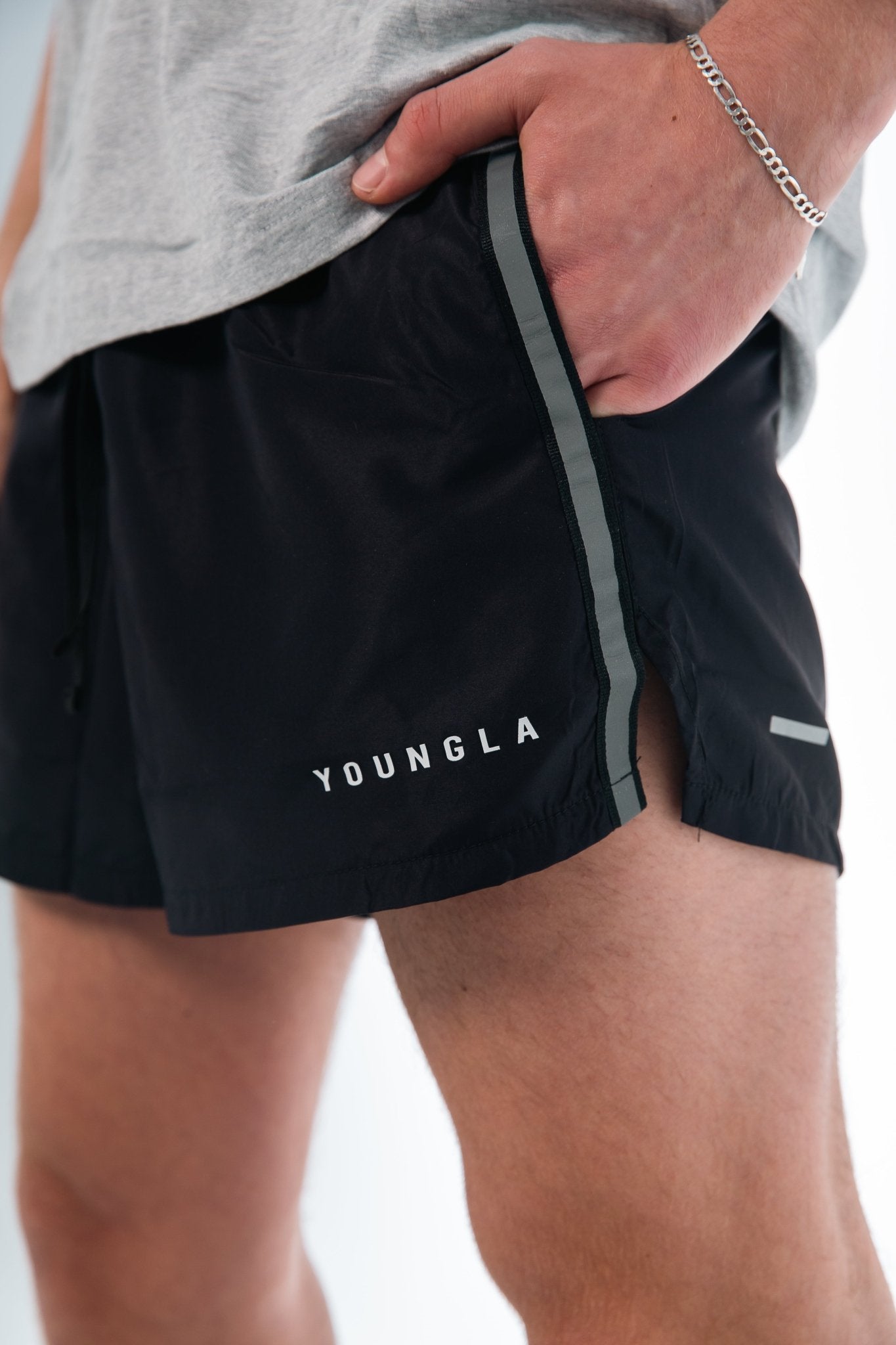 YoungLA Ultra Running Shorts Black - GYM THREADS