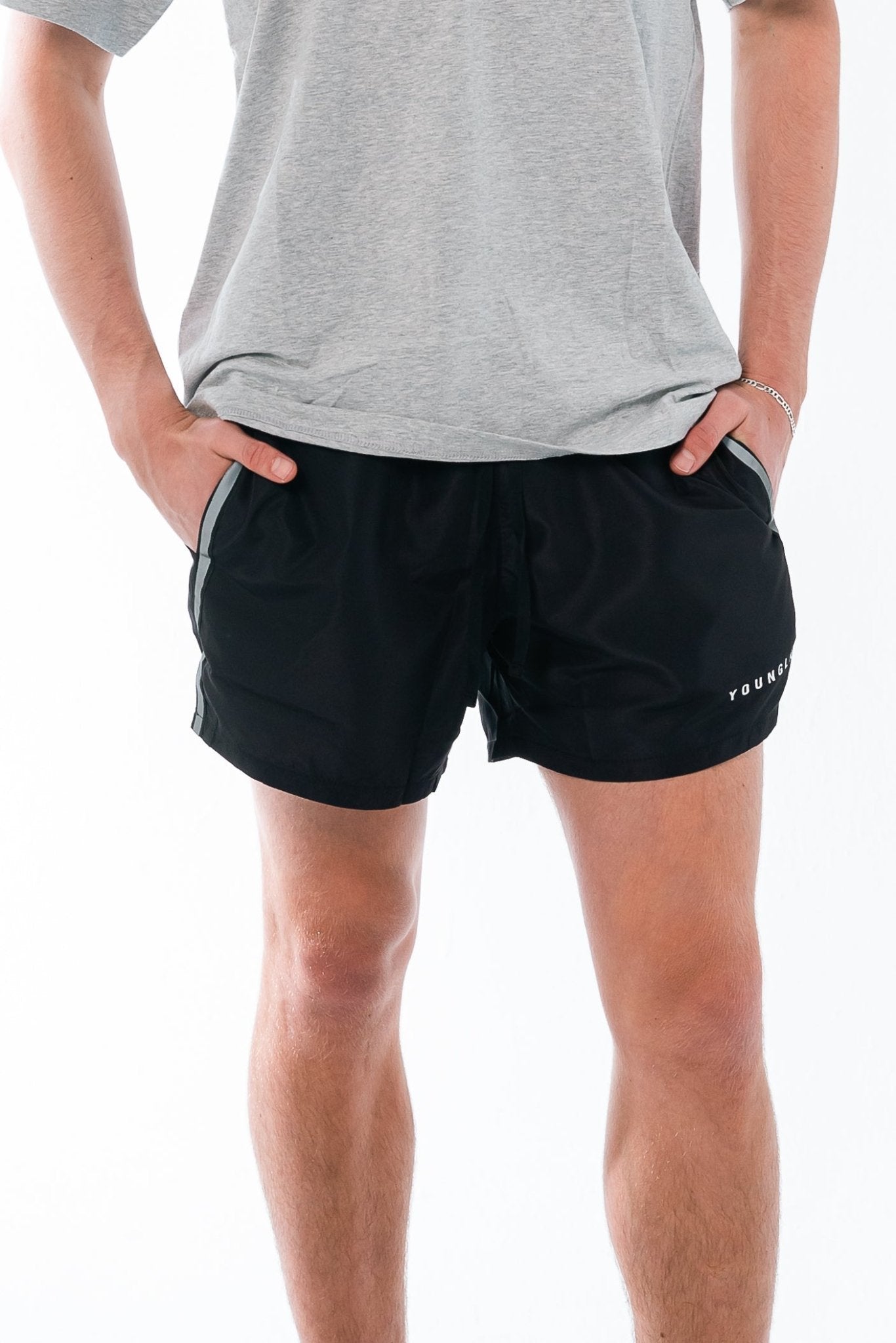 YoungLA Ultra Running Shorts Black - GYM THREADS